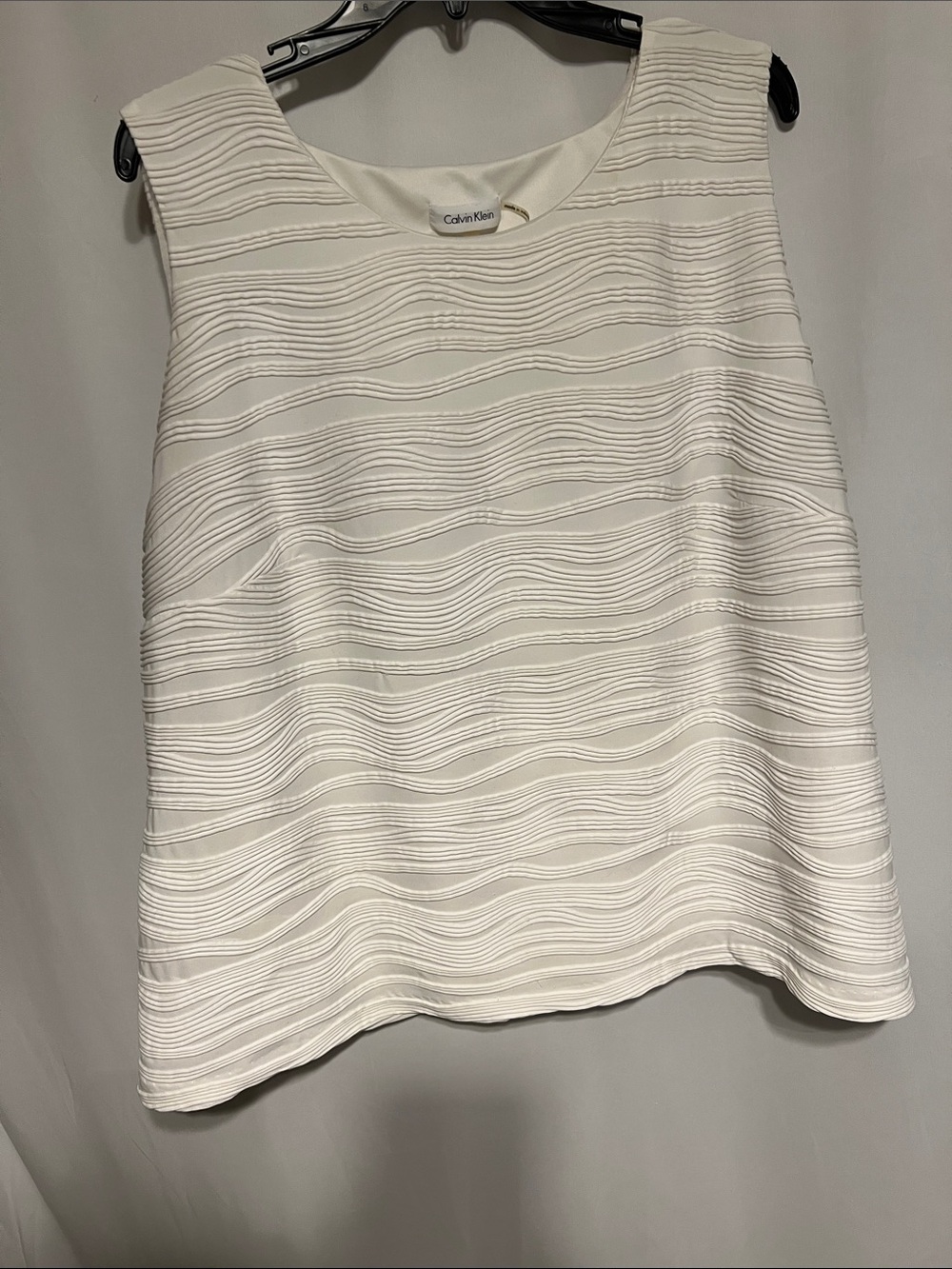 Calvin Klein Ivory Wave-Textured A-Line Skirt